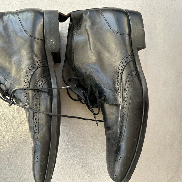 Hugo Boss Black Mid/High Top Brogue Boots - Picture 3 of 5